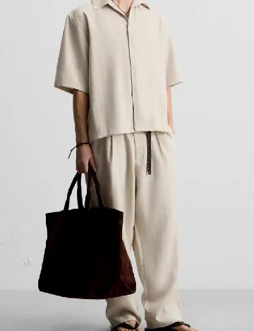 Pantaloni Zara, crem