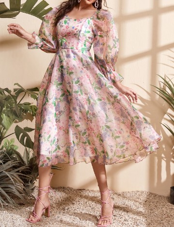 Rochie medie SHEIN, floral print