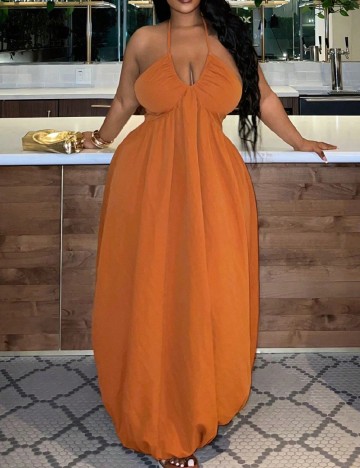 Rochie lunga SHEIN CURVE, maro