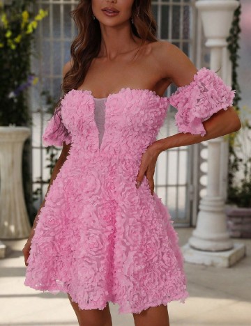 Rochie scurta Faeriesty, roz