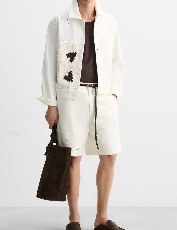 Pantaloni scurti Zara, alb