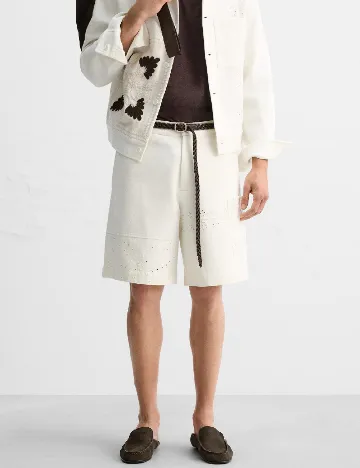 Pantaloni scurti Zara, alb