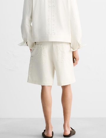 Pantaloni scurti Zara, alb