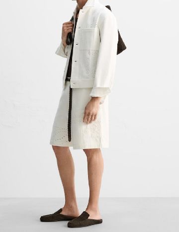 Pantaloni scurti Zara, alb