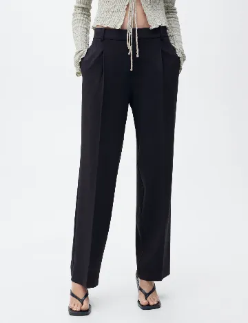 Pantaloni Mango, bleumarin inchis