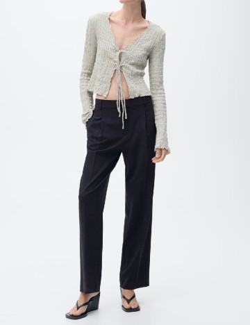 Pantaloni Mango, bleumarin inchis