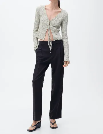 Pantaloni Mango, bleumarin inchis