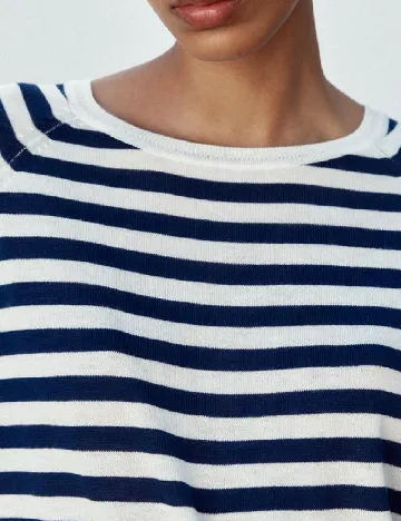 Bluza Zara, alb/albastru