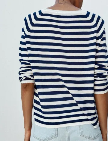 Bluza Zara, alb/albastru