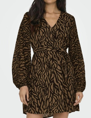 Rochie scurta Only, negru/maro