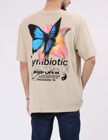 Tricou Only, crem