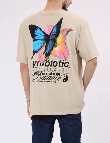 Tricou Only, crem