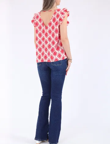 Bluza Only, rosu/crem