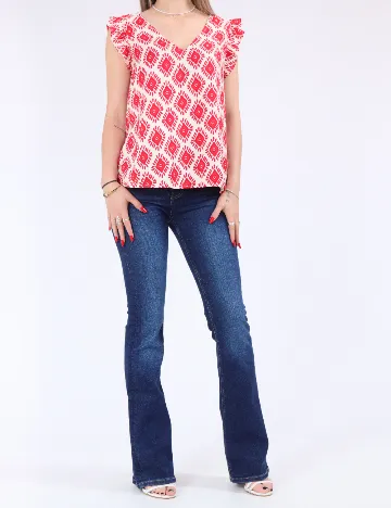 Bluza Only, rosu/crem