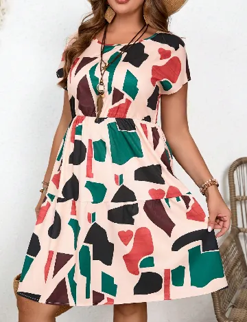 Rochie scurta Emery Rose Curve, crem