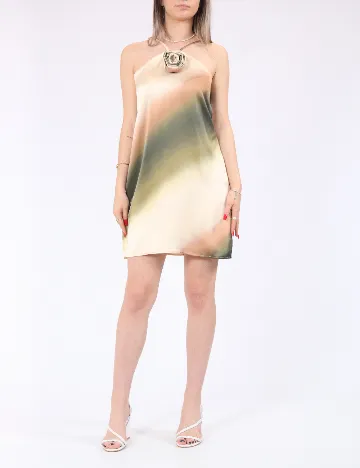 Rochie scurta Only, verde/crem