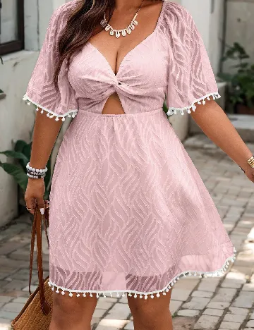 Rochie scurta SHEIN CURVE, roz