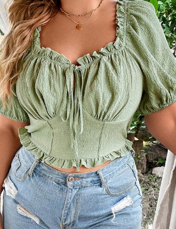 Top SHEIN CURVE, verde
