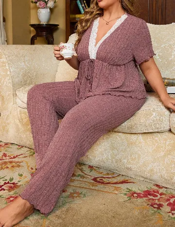 Pijama SHEIN CURVE, roz