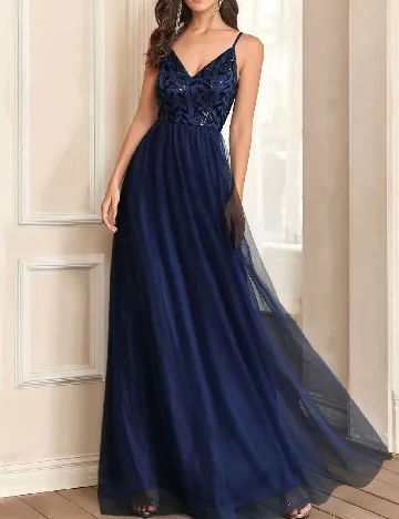Rochie lunga Ever-Pretty, albastru