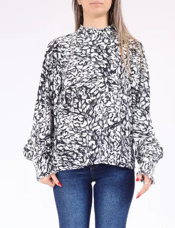 Bluza Vero Moda, alb/negru