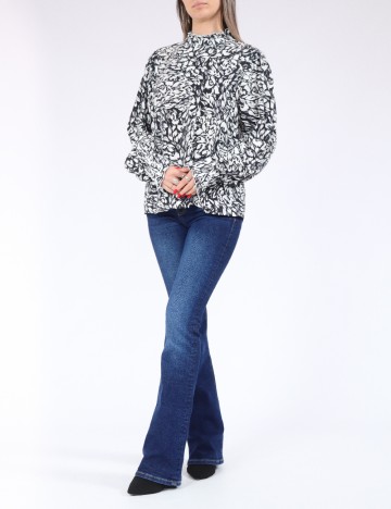 Bluza Vero Moda, alb/negru