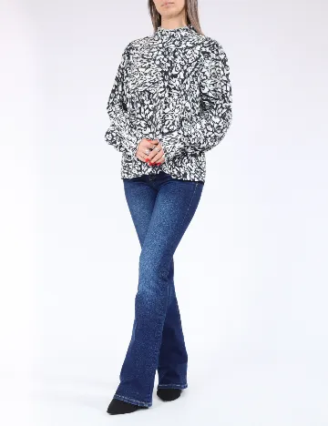 Bluza Vero Moda, alb/negru