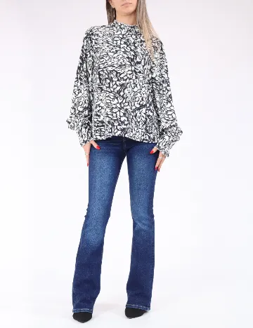 Bluza Vero Moda, alb/negru