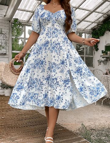 Rochie medie SHEIN CURVE, alb