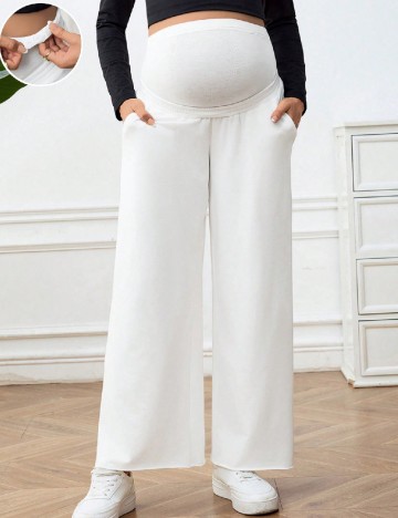 Pantaloni SHEIN Maternity, alb