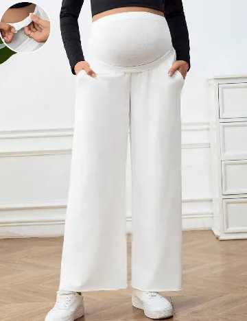 Pantaloni SHEIN Maternity, alb