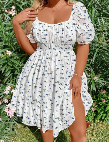 Rochie scurta SHEIN CURVE, alb