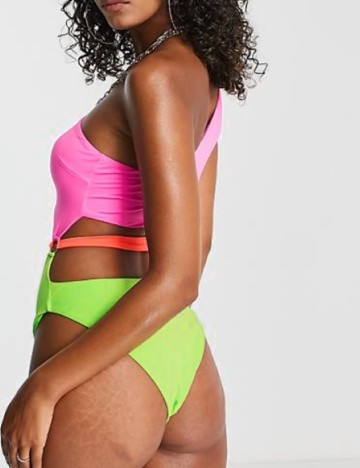 Costum de baie ASOS, roz/verde