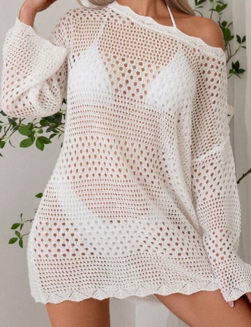 Rochie de plaja SHEIN, alb