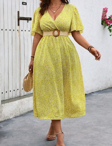 Rochie lunga SHEIN CURVE, galben