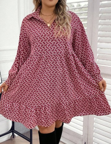 Rochie scurta Emery Rose Curve, rosu