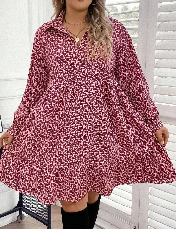 Rochie scurta Emery Rose Curve, rosu