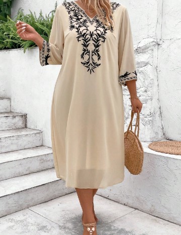 Rochie medie SHEIN CURVE, crem