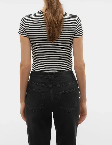 Tricou Vero Moda, alb/negru