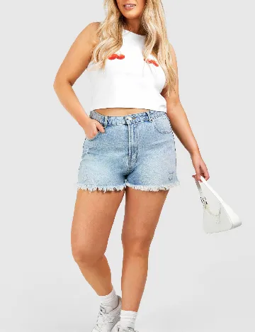 Top Boohoo Plus Size, alb