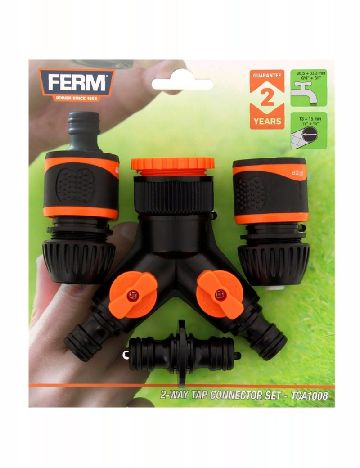 Set conectori irigare FERM, negru
