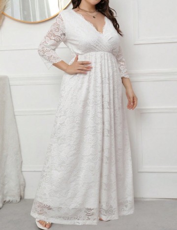 Rochie lunga SHEIN CURVE, alb