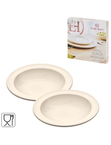 Set farfurii 2 bucati Emile Henry, crem