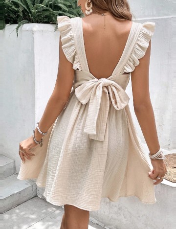 Rochie scurta SHEIN, crem