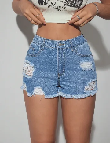 Pantaloni scurti SHEIN, albastru