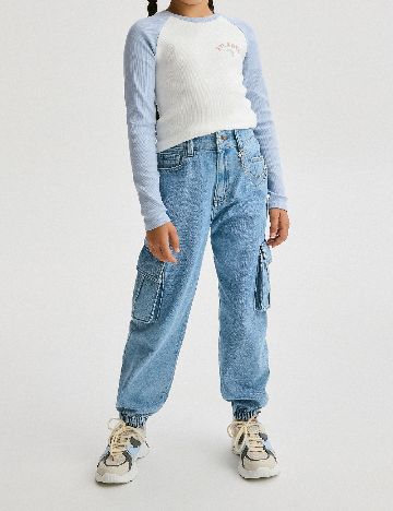 Bluza Reserved, alb/albastru