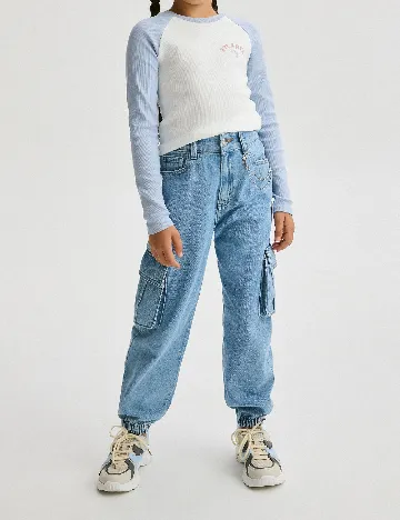 Bluza Reserved, alb/albastru