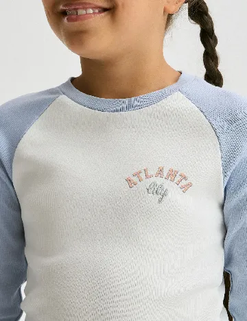Bluza Reserved, alb/albastru