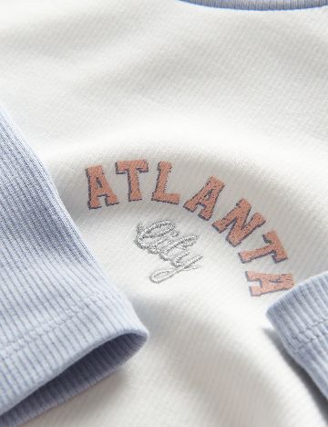 Bluza Reserved, alb/albastru