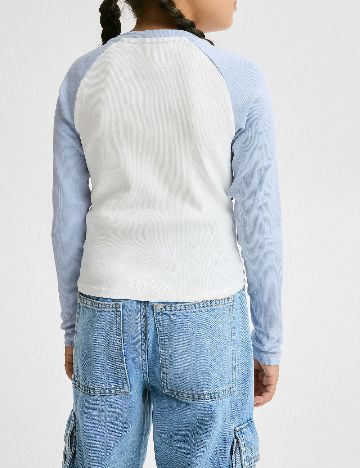 Bluza Reserved, alb/albastru